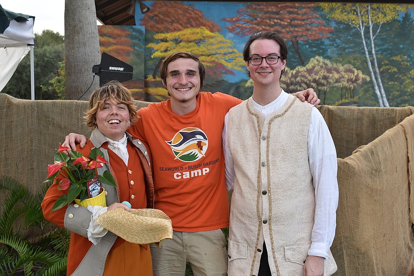 Daniel Asanakis of Sarasota visits with Yost (Lev Seigel) and Ichabod Crane (Philip Troyer) after Saturday's show.