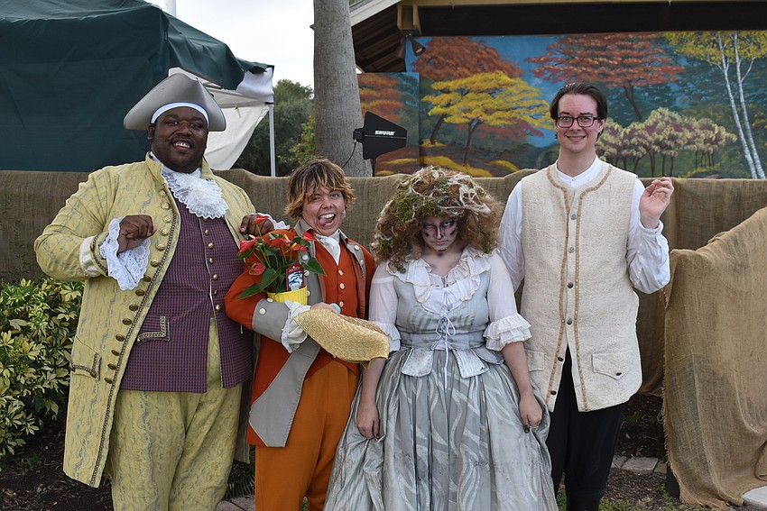 Mr. Van Tassel (Eldred Brown), Yost (Lev Siegel), the Woman in White (Abigail Clark) and Ichabod Crane (Philip Troyer) entertained a crowd of more than 150 people for Saturday afternoon's showing of The Legend of Sleepy Hollow.
