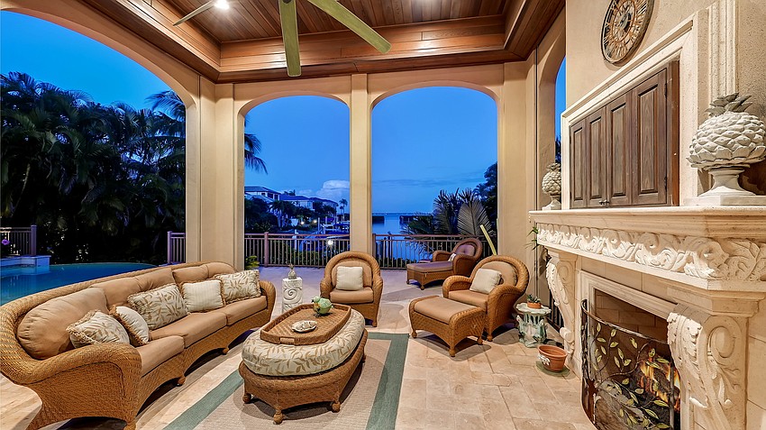 The Mediterranean design offers  6,556 square feet.