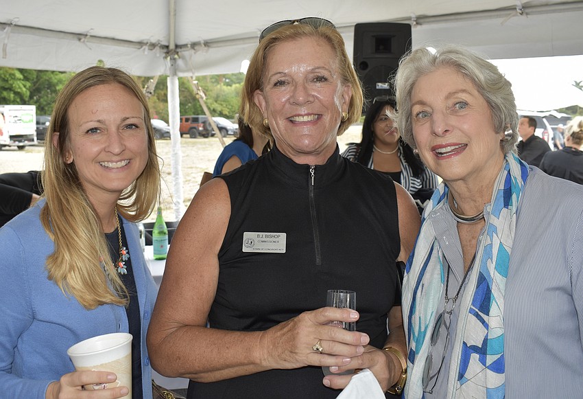 Erin Duggan of Visit Sarasota joins Longboat Key Town Commissioner BJ Bishop and Michael Saunders, founder and CEO of Michael Saunders & Co.