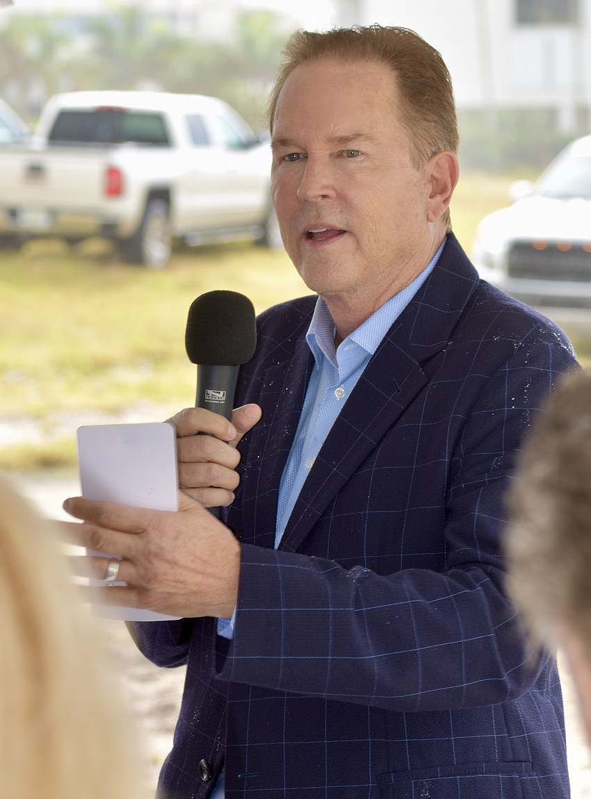 U.S. Rep. Vern Buchanan addresses the invited guests at Monday's groundbreaking.