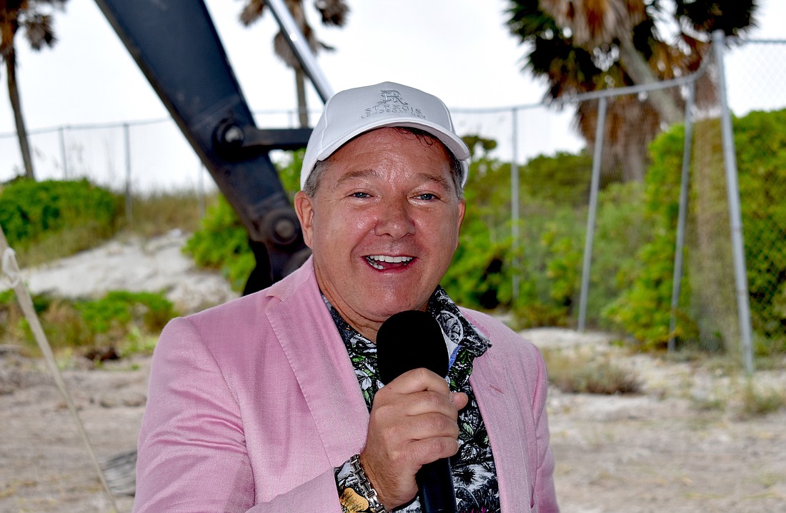 Chuck Whittall spoke to the crowd Monday at the groundbreaking for the Residences at the St. Regis Longboat Key Resort.