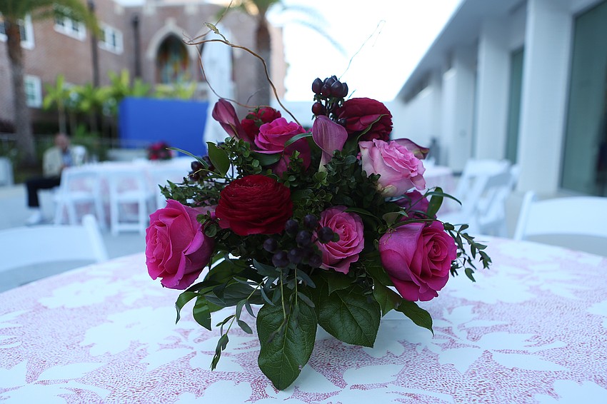 Guests filled the outdoor space at the art museum.