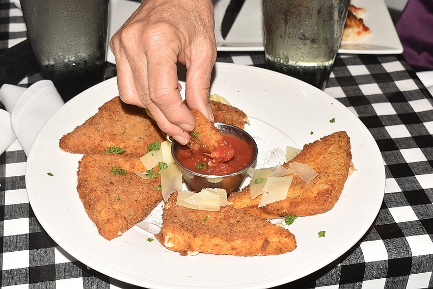 Mozzarella sticks and pizza made up the snacks for the evening.