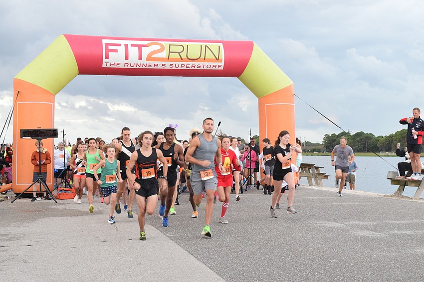 The runners take off for their 5K.