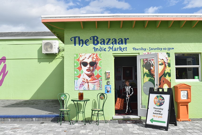 Eli Platt comes out into the courtyard for more Halloween fun.