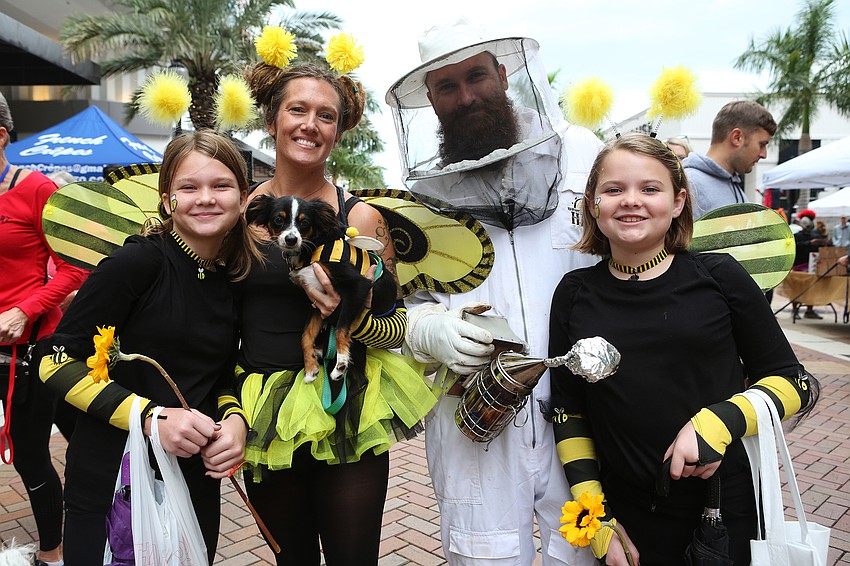 Julie McCollum, Crystal Fox, Tito the dog, Michael McCollum and Laura McCollum