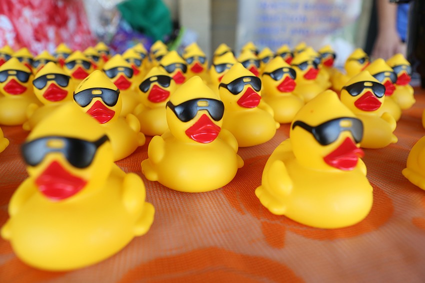 The Kiwanis Club of Sarasota had ducks to hand out.