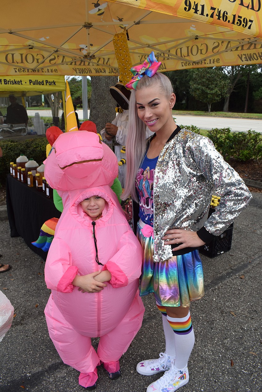 Nokomis 6-year-old Athena Stevens is in the pink with her mom, Danielle Stevens.
