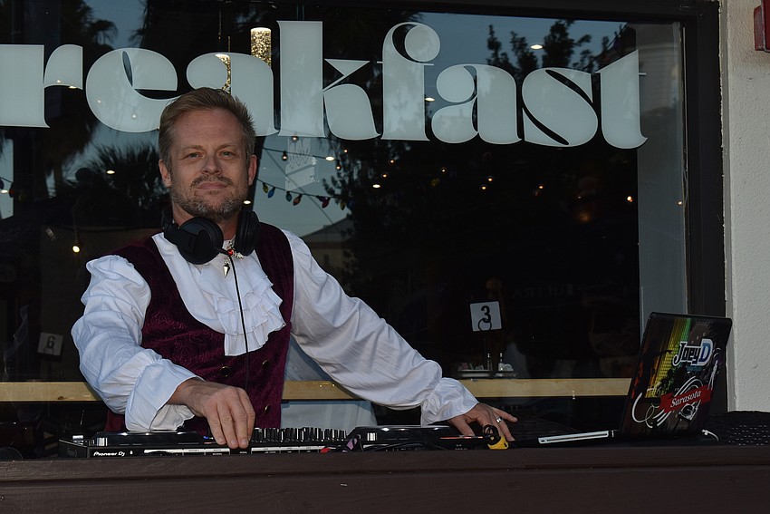 Joey Daskalides added some spooky sounds to the music he played.