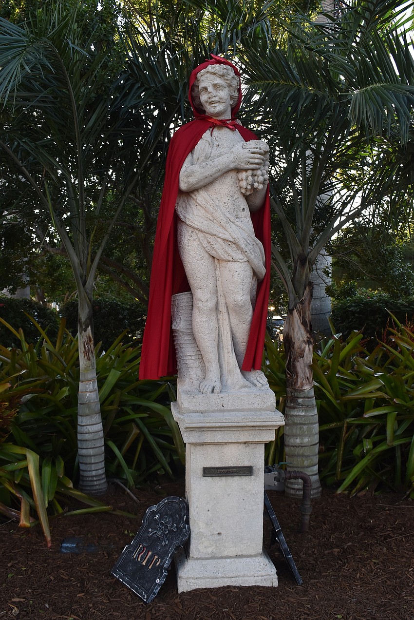 A demonic Dionysus greeted visitors to St. Armands Circle.