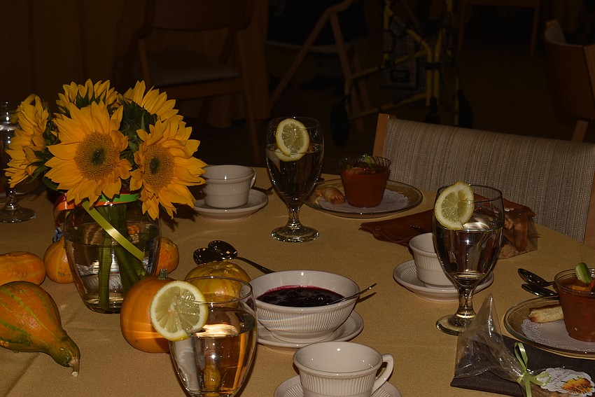 Maxine Tauber dressed the tables for a fall feel.