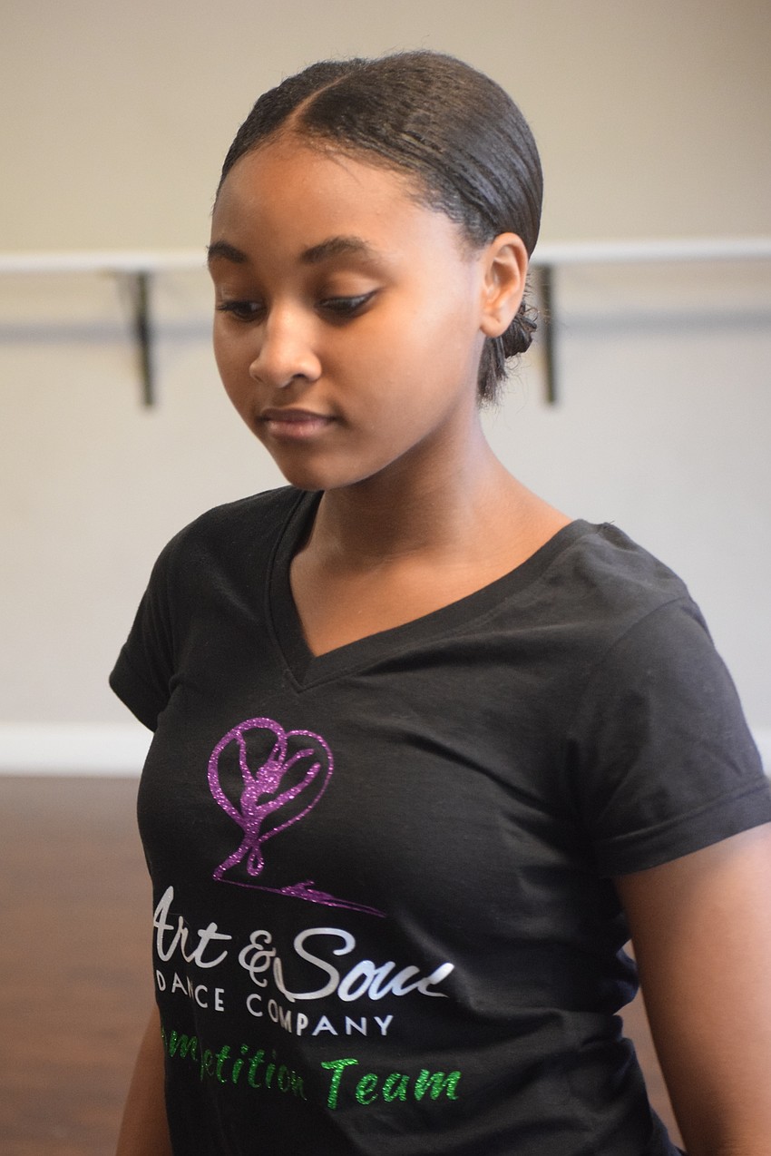 Mya Copeland works through a routine.