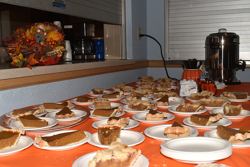 Slices of pie waited to be eaten after lunch.