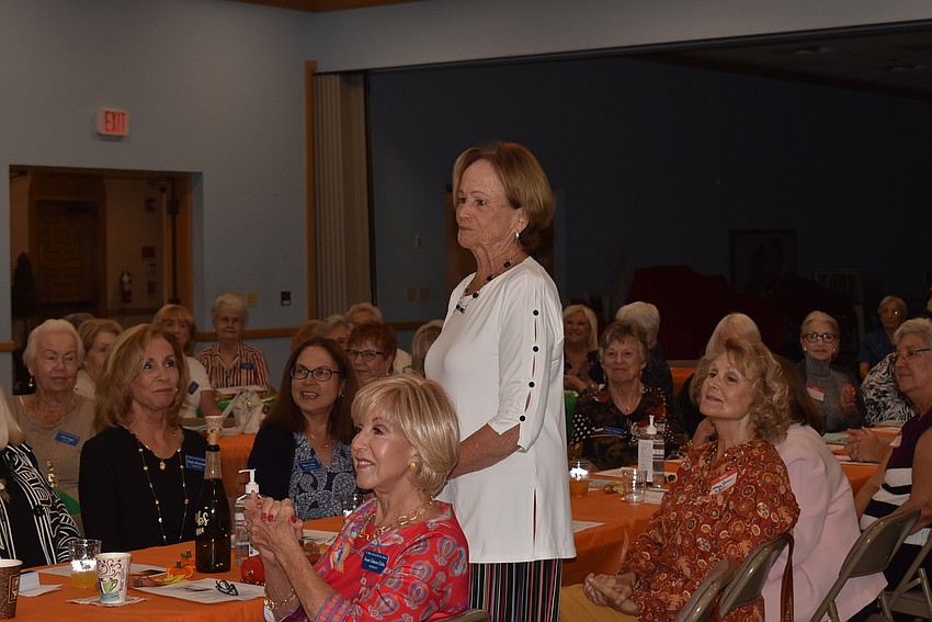 Cindy Noble stood to be recognized as the new president.
