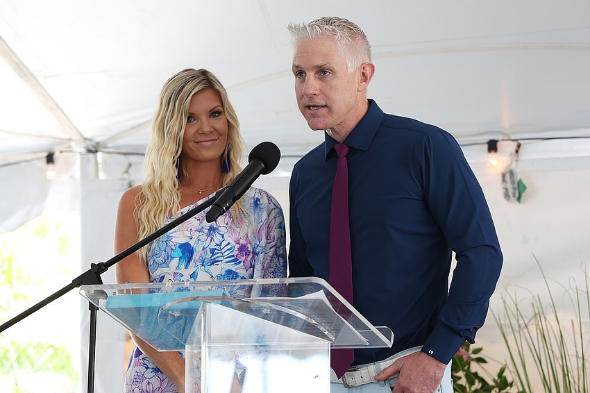 Matt and Krystel Beall started the fashion show.