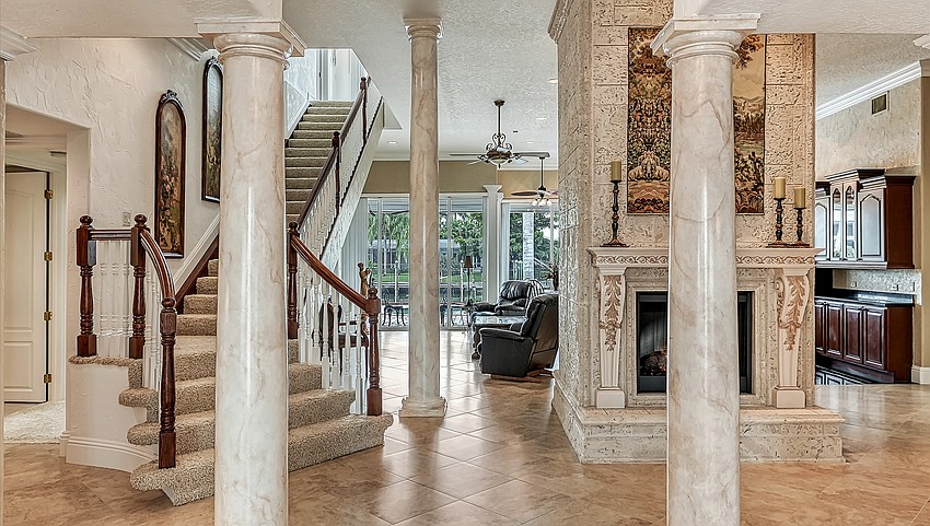 There is porcelain tile throughout the home.