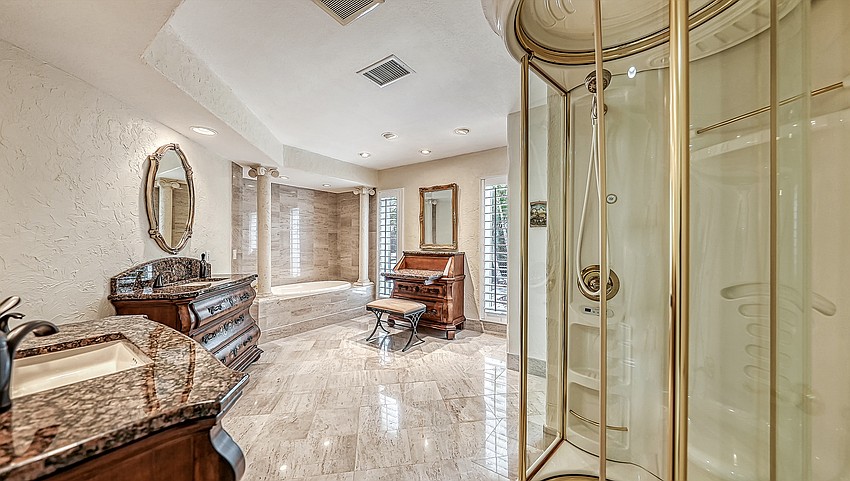 The home has five baths.