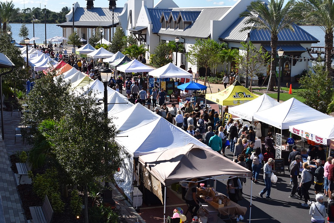 The Farmers Market of Lakewood Ranch was crowded 10 minutes after it opened at its new site at Waterside Place.