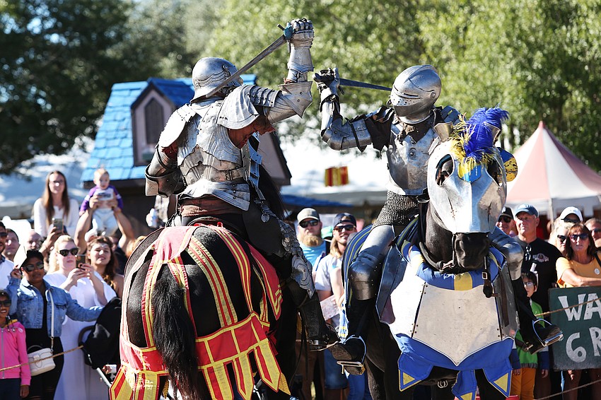Knights duke it out at jousting competitions at Sarasota Medieval Fair.