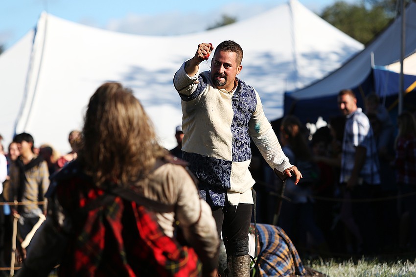 A guy really tore out some fake testicles and crushed them in his hand at Sarasota Medieval Fair.