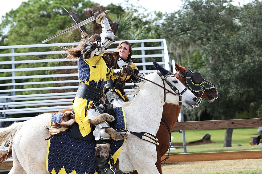 Sir Lilith and Sir Brom fight at the SunCoastRenaissance Festival.