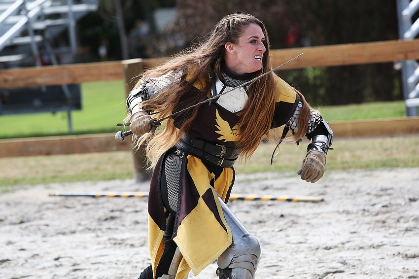 Sir Lilith charges at the SunCoast Renaissance Festival.