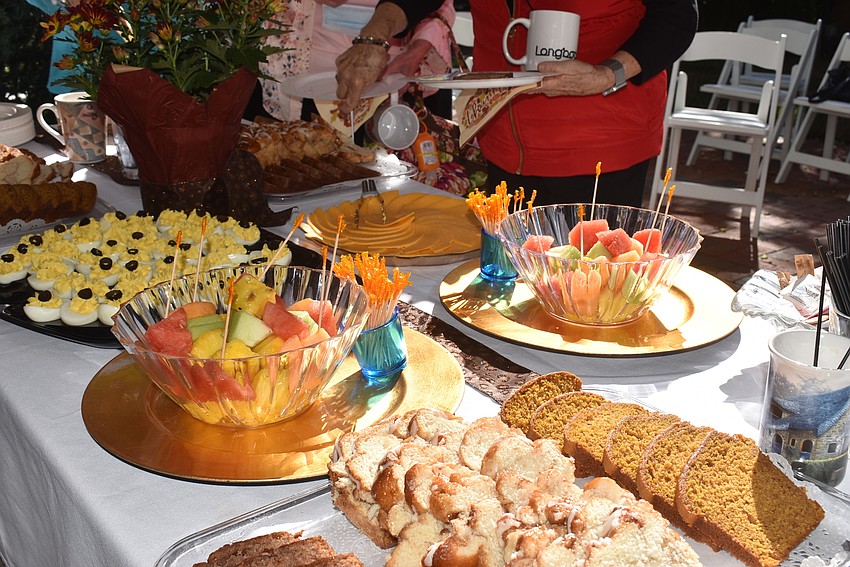 Breads and deviled eggs were available to snack on.