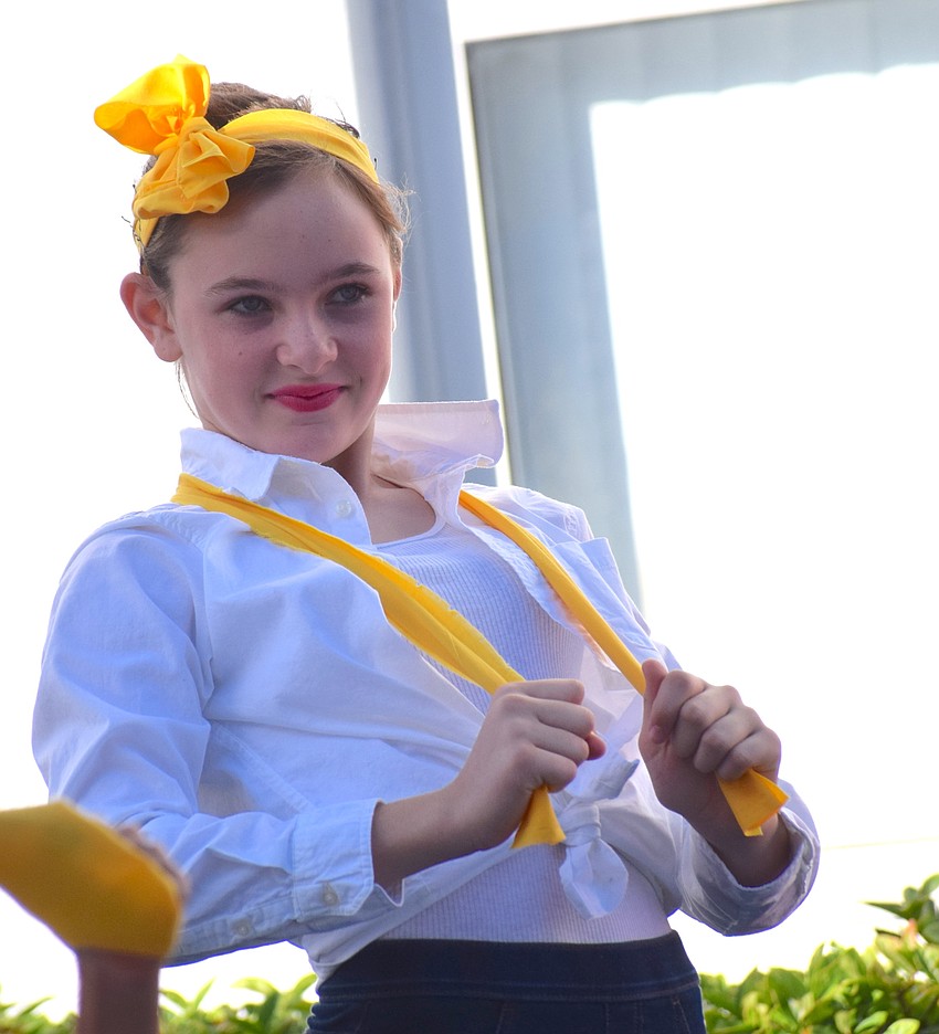 Fifth grader Mara Cucci performs with the Rowlett Academy Dance Team.