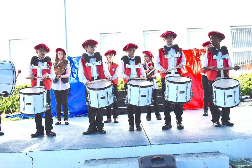 The Rowlett Academy Strikers Drumliine opens the special veterans ceremony Nov. 10.