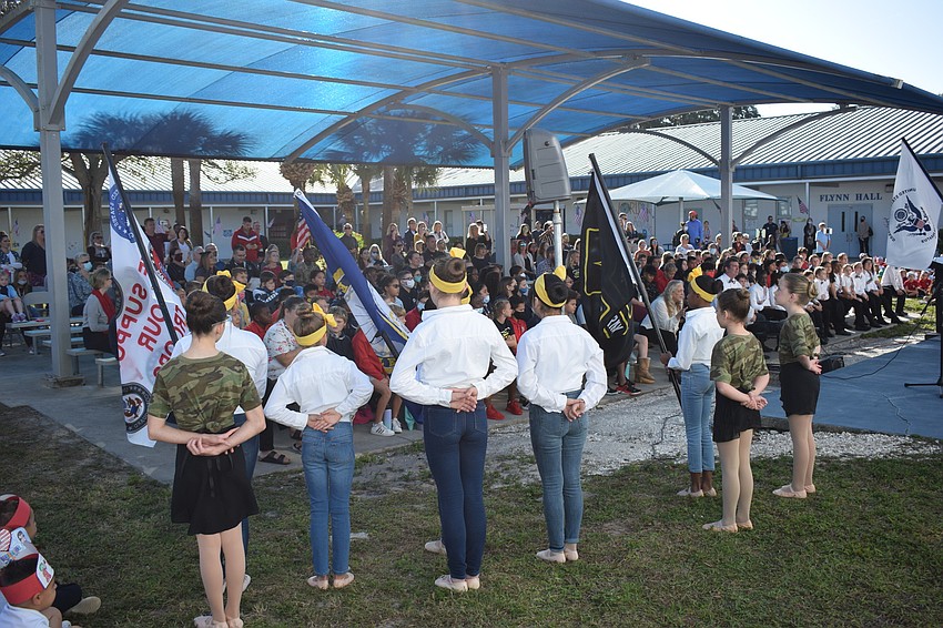 Parents of Rowlett Academy for Arts and Communication pack the first of two shows honoring America's veterans during a special ceremony at the school.