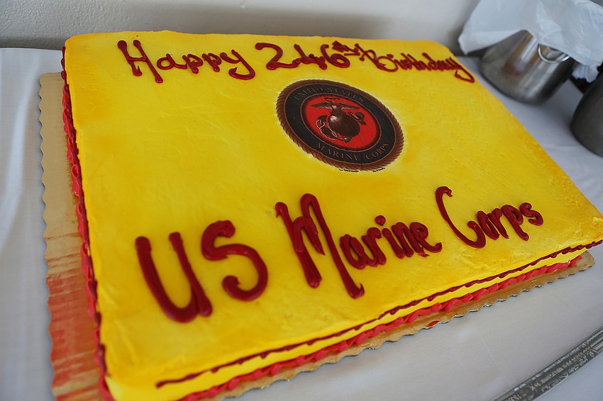 The celebration had an anniversary birthday cake.