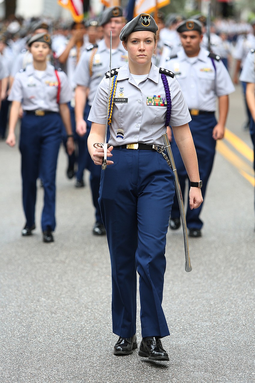 Sarasota Military Academy students march with pride.