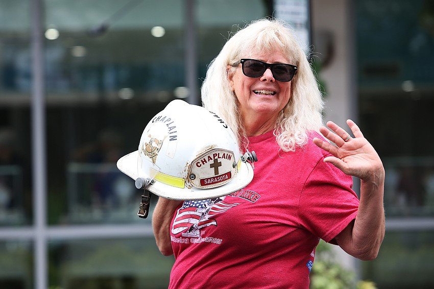 Jan Hamel Solomon waves to the crowd.