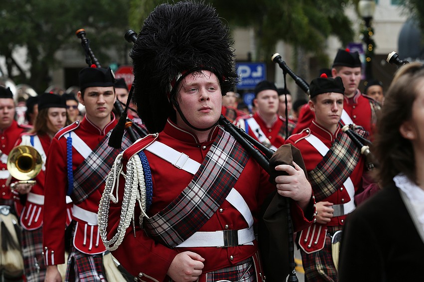 Riverview High School Kiltie Band students dress up for the occasion.