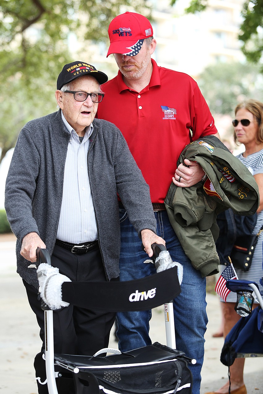 World War II veteran William Hill was honored at the ceremony.