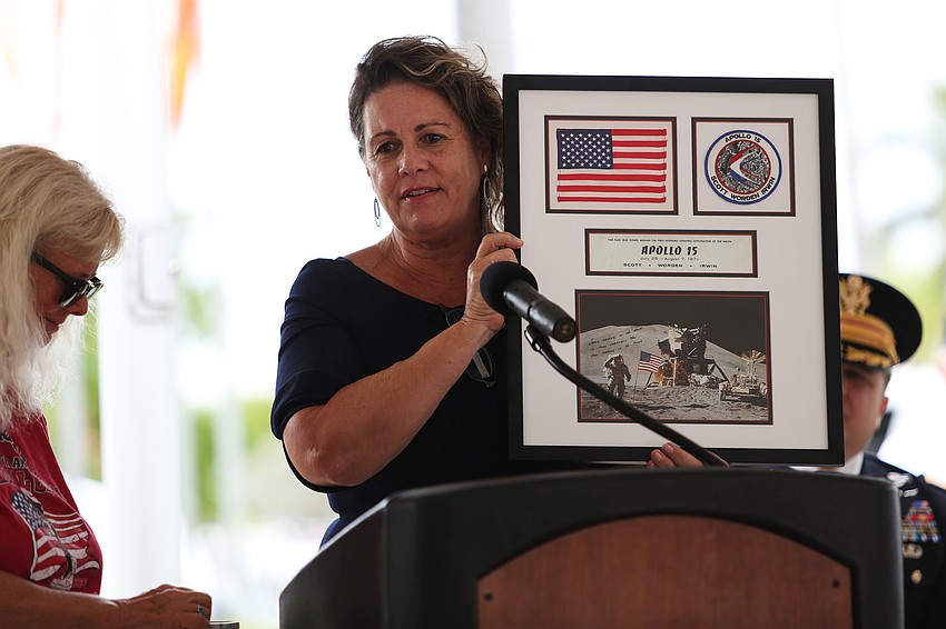 Joy Irwin Schtlakleff spoke about the legacy of her father, astronaut Jim Irwin, who walked on the moon as part of Apollo 15.