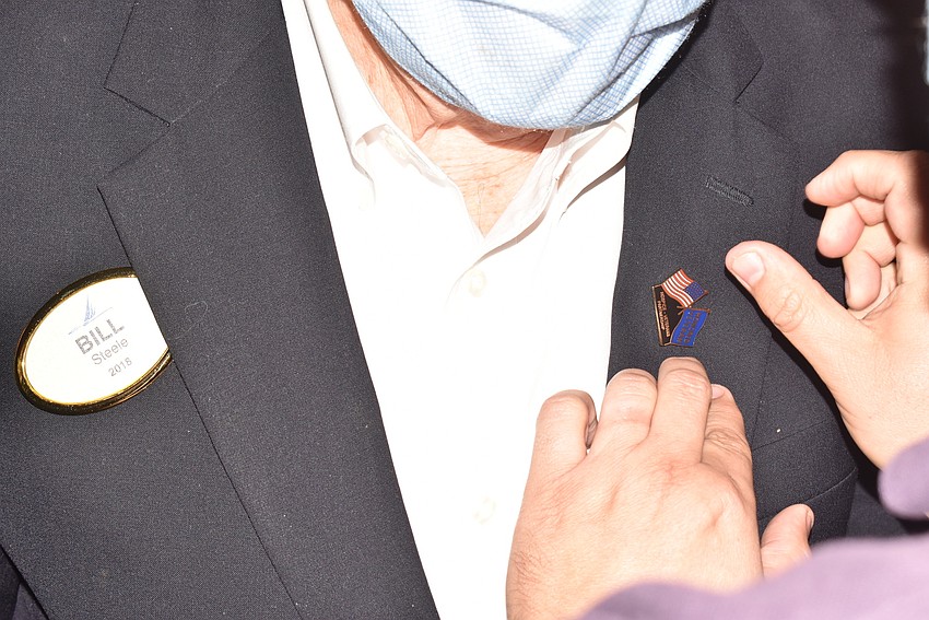 Bill Steele received his pin.