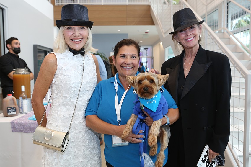 Melinda Foster, Gladys Nccaly and Harry the dog and Mare Petras