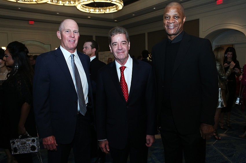 Speaker Steve Ford, Jeffrey Peterson and speaker Darryl Strawberry