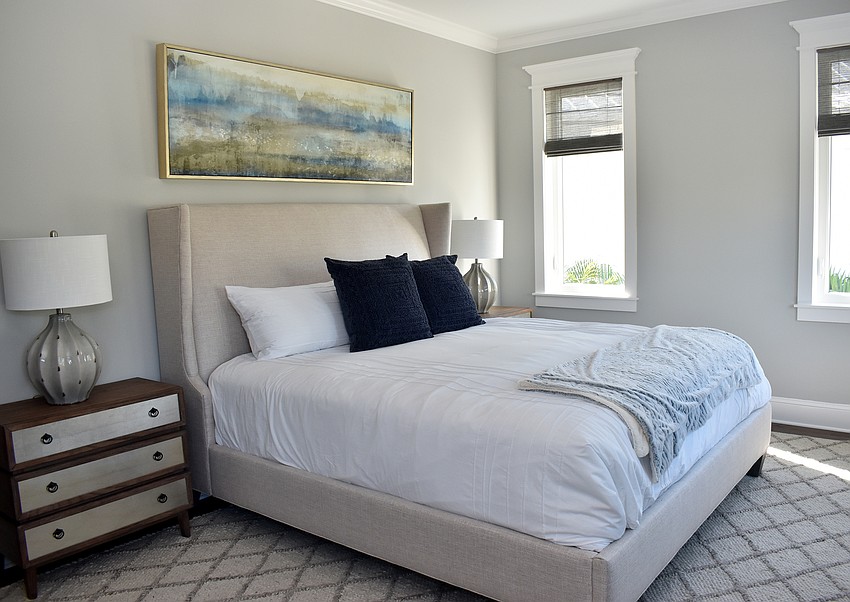 The home offers four bedrooms and four full baths, along with a half bath.