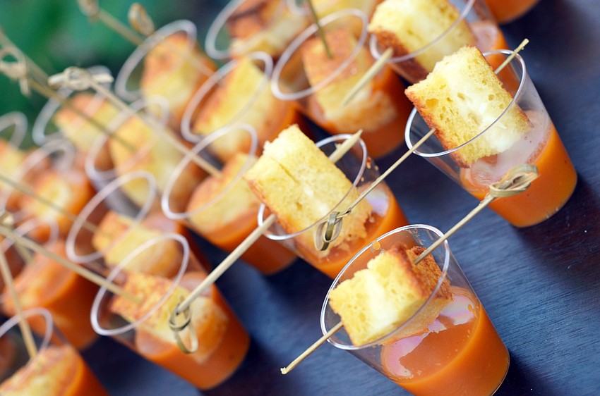 Louies Modern prepared grilled cheeses and tomato soup for guests to enjoy at Wine Walk.