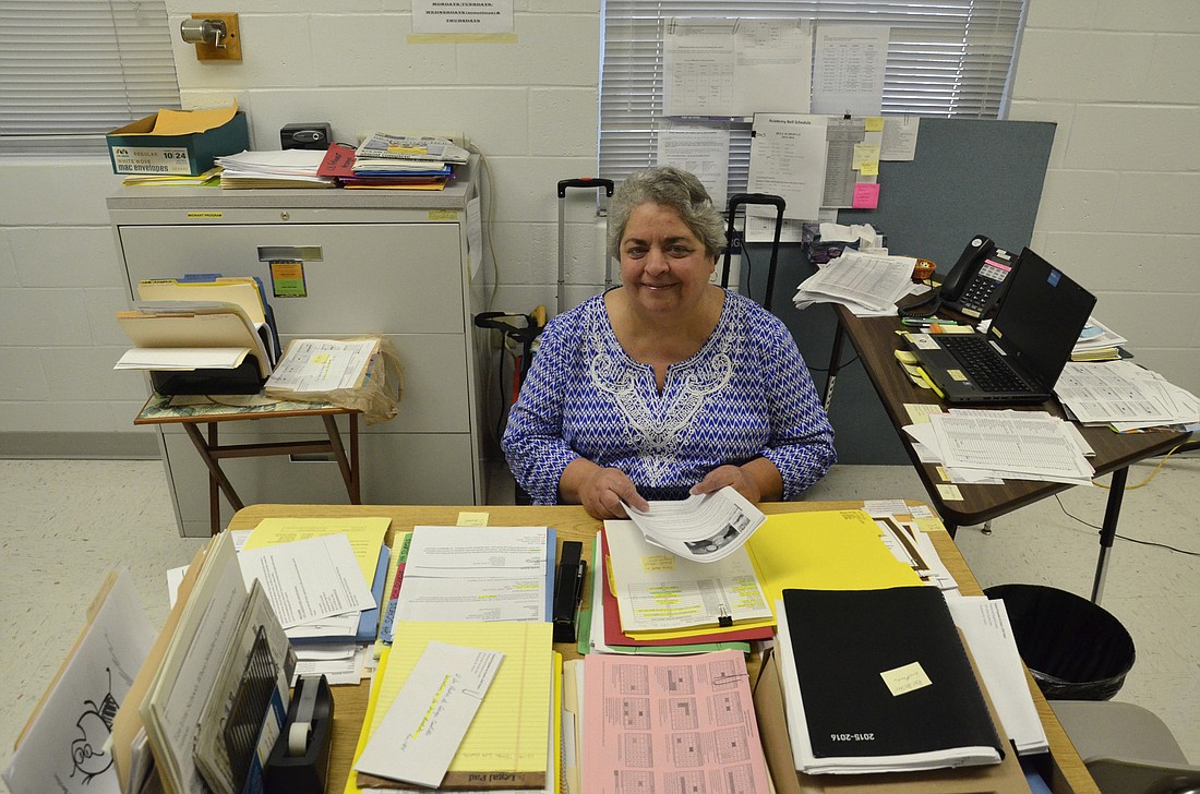 Laraine Batista serves students at multiple schools in Manatee County. Although her day is supposed to end at 3 p.m., she said she tries to finish up her tasks so she can start fresh the next day at the next school.