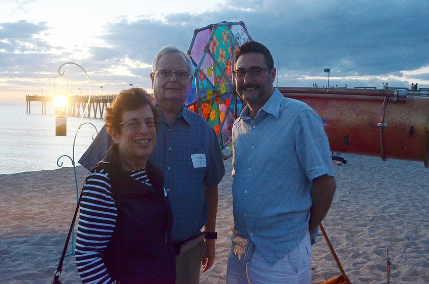 Kathy and Tom Cook with Josh Kuse and his handmade kaleidoscope