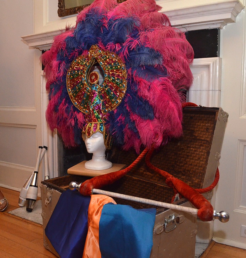Dolly Jacobs’ old circus headress was on display from when she was a tightrope walker.