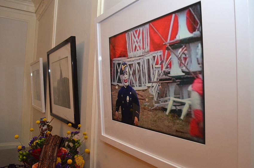 “Clown Policeman: Prince Paul,” a photo taken in Rochester, New York in the summer of 1942, hangs in the Edson Keith Mansion.