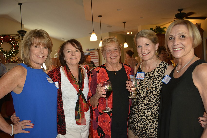 Patti Hernandez, Meg Garofalo, Jan Lane, Patti Peotter-Bettes and Peggy Fainelli helped raise scholarship funds at the Holly Jolly fundraiser.