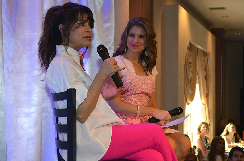 Paula Abdul tells the story of her upbringing while onstage with moderator Hayley Wielgus.