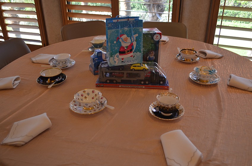 Toys served as the centerpieces for each table.