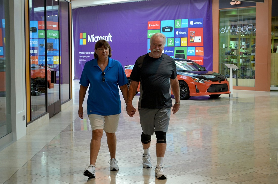Beth and Barry Williamson walk the mall as their main form of exercise. Photo by Amanda Sebastiano